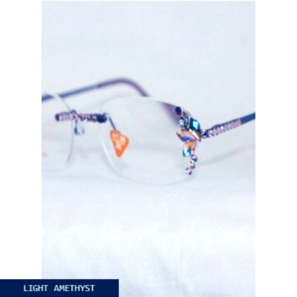 Blinged Reading Glasses Lt Amethyst Frame